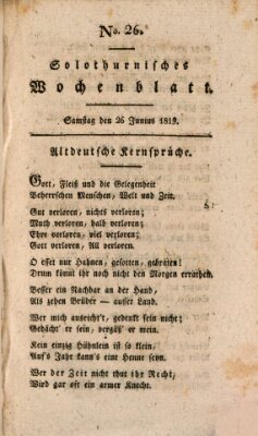 Solothurnisches Wochenblatt Samstag 26. Juni 1819