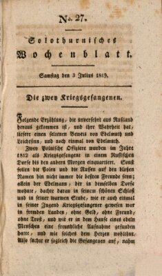 Solothurnisches Wochenblatt Samstag 3. Juli 1819