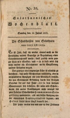 Solothurnisches Wochenblatt Samstag 24. Juli 1819