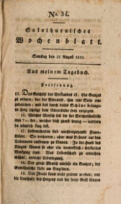 Solothurnisches Wochenblatt Samstag 21. August 1819