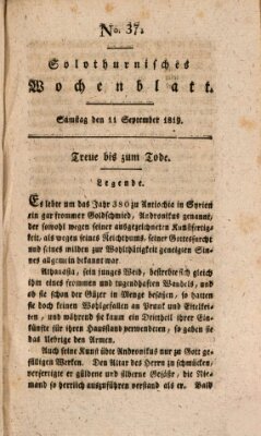 Solothurnisches Wochenblatt Samstag 11. September 1819