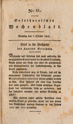 Solothurnisches Wochenblatt Samstag 9. Oktober 1819