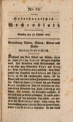 Solothurnisches Wochenblatt Samstag 16. Oktober 1819