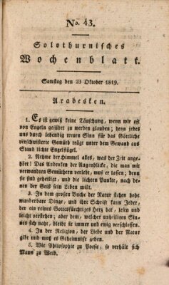 Solothurnisches Wochenblatt Samstag 23. Oktober 1819