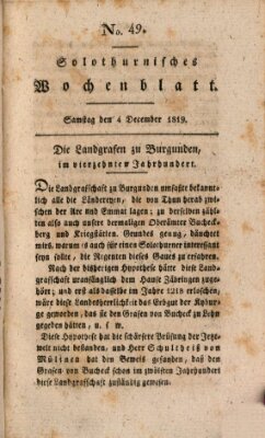 Solothurnisches Wochenblatt Samstag 4. Dezember 1819