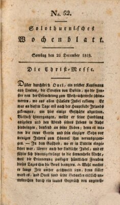 Solothurnisches Wochenblatt Samstag 25. Dezember 1819