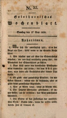 Solothurnisches Wochenblatt Samstag 27. Mai 1820