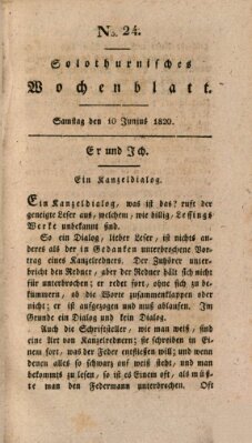 Solothurnisches Wochenblatt Samstag 10. Juni 1820