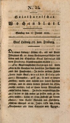 Solothurnisches Wochenblatt Samstag 17. Juni 1820