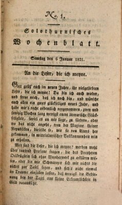 Solothurnisches Wochenblatt Samstag 6. Januar 1821