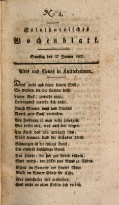 Solothurnisches Wochenblatt Samstag 27. Januar 1821