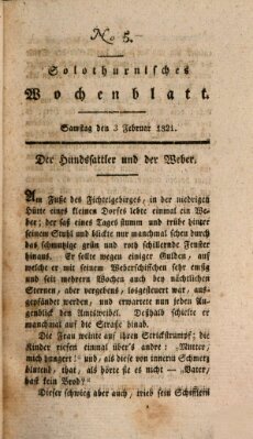 Solothurnisches Wochenblatt Samstag 3. Februar 1821