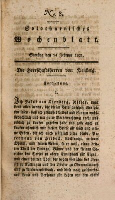 Solothurnisches Wochenblatt Samstag 24. Februar 1821