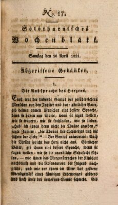 Solothurnisches Wochenblatt Samstag 28. April 1821