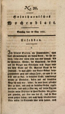 Solothurnisches Wochenblatt Samstag 19. Mai 1821