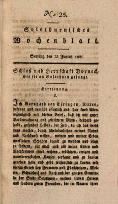 Solothurnisches Wochenblatt Samstag 23. Juni 1821
