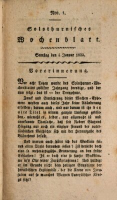 Solothurnisches Wochenblatt Samstag 5. Januar 1822