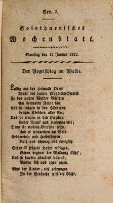 Solothurnisches Wochenblatt Samstag 12. Januar 1822