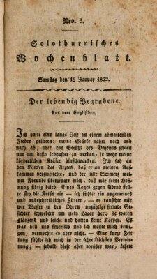 Solothurnisches Wochenblatt Samstag 19. Januar 1822