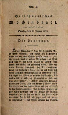 Solothurnisches Wochenblatt Samstag 26. Januar 1822