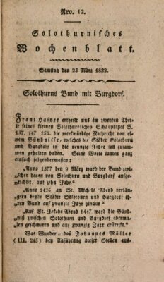 Solothurnisches Wochenblatt Samstag 23. März 1822