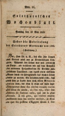 Solothurnisches Wochenblatt Samstag 25. Mai 1822