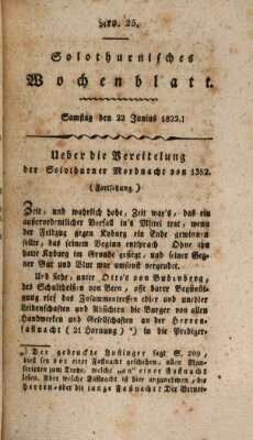 Solothurnisches Wochenblatt Samstag 22. Juni 1822