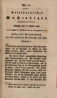 Solothurnisches Wochenblatt Samstag 29. Juni 1822