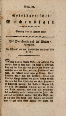 Solothurnisches Wochenblatt Samstag 13. Juli 1822