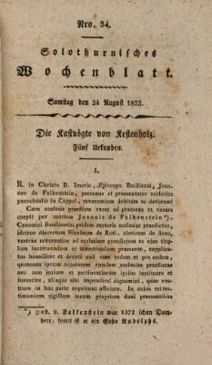 Solothurnisches Wochenblatt Samstag 24. August 1822