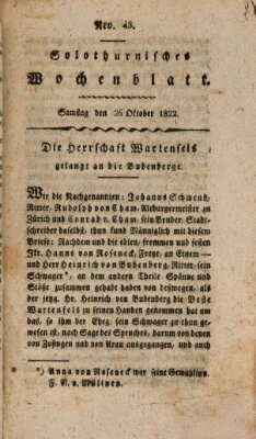 Solothurnisches Wochenblatt Samstag 26. Oktober 1822