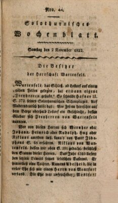 Solothurnisches Wochenblatt Samstag 2. November 1822