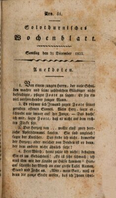 Solothurnisches Wochenblatt Samstag 21. Dezember 1822