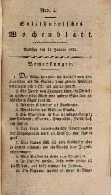 Solothurnisches Wochenblatt Samstag 11. Januar 1823