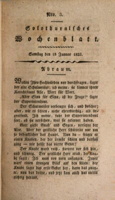 Solothurnisches Wochenblatt Samstag 18. Januar 1823