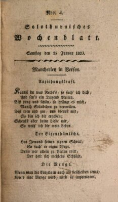 Solothurnisches Wochenblatt Samstag 25. Januar 1823