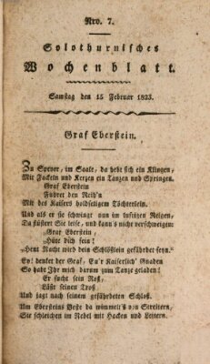 Solothurnisches Wochenblatt Samstag 15. Februar 1823