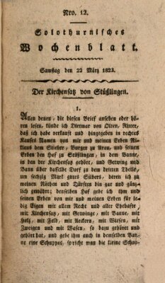 Solothurnisches Wochenblatt Samstag 22. März 1823