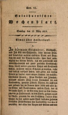 Solothurnisches Wochenblatt Samstag 29. März 1823