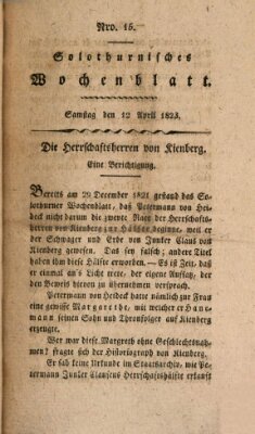 Solothurnisches Wochenblatt Samstag 12. April 1823