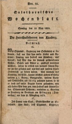 Solothurnisches Wochenblatt Samstag 10. Mai 1823