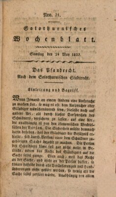 Solothurnisches Wochenblatt Samstag 24. Mai 1823