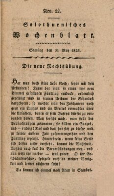 Solothurnisches Wochenblatt Samstag 31. Mai 1823