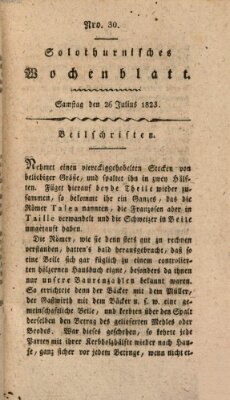 Solothurnisches Wochenblatt Samstag 26. Juli 1823