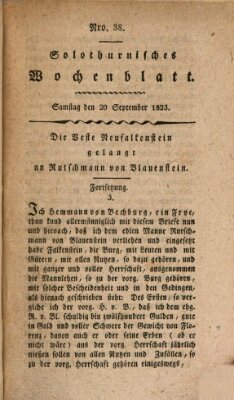 Solothurnisches Wochenblatt Samstag 20. September 1823