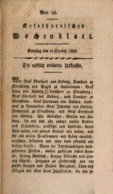 Solothurnisches Wochenblatt Samstag 18. Oktober 1823