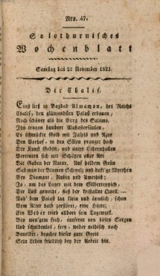 Solothurnisches Wochenblatt Samstag 22. November 1823