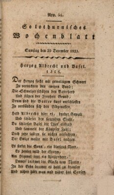 Solothurnisches Wochenblatt Samstag 20. Dezember 1823