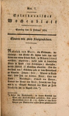 Solothurnisches Wochenblatt Samstag 14. Februar 1824