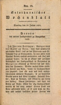 Solothurnisches Wochenblatt Samstag 10. Juli 1824